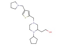 2-(1-cyclopentyl-4-{[4-(1-pyrrolidinylmethyl)-2-thienyl]methyl}-2-piperazinyl)ethanol