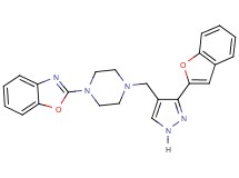 2-(4-{[3-(1-benzofuran-2-yl)-1H-pyrazol-4-yl]methyl}-1-piperazinyl)-1,3-benzoxazole