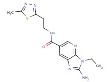 2-amino-3-ethyl-N-[2-(5-methyl-1,3,4-thiadiazol-2-yl)ethyl]-3H-imidazo[4,5-b]pyridine-6-carboxamide