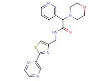 2-(4-morpholinyl)-N-{[2-(2-pyrazinyl)-1,3-thiazol-4-yl]methyl}-2-(3-pyridinyl)acetamide
