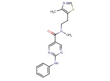 2-anilino-N-methyl-N-[2-(4-methyl-1,3-thiazol-5-yl)ethyl]-5-pyrimidinecarboxamide