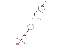 2-methyl-4-[5-({methyl[(5-methyl-1,2,4-oxadiazol-3-yl)methyl]amino}methyl)-2-thienyl]but-3-yn-2-ol