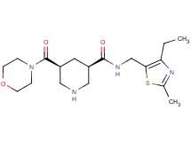 (3R*,5S*)-N-[(4-ethyl-2-methyl-1,3-thiazol-5-yl)methyl]-5-(morpholin-4-ylcarbonyl)piperidine-3-carboxamide