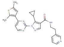 5-cyclopropyl-1-[4-(2,5-dimethyl-3-thienyl)-2-pyrimidinyl]-N-[2-(3-pyridinyl)ethyl]-1H-pyrazole-4-carboxamide