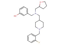 3-{[{[1-(2-fluorobenzyl)-4-piperidinyl]methyl}(tetrahydro-2-furanylmethyl)amino]methyl}phenol
