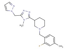 1-(2-fluoro-4-methylbenzyl)-3-[4-methyl-5-(1H-pyrazol-1-ylmethyl)-4H-1,2,4-triazol-3-yl]piperidine