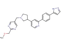 2-(methoxymethyl)-5-[(3-{2-[4-(1H-pyrazol-5-yl)phenyl]pyridin-4-yl}pyrrolidin-1-yl)methyl]pyrimidine