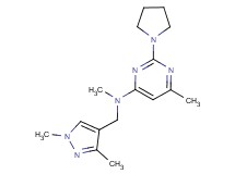 N-[(1,3-dimethyl-1H-pyrazol-4-yl)methyl]-N,6-dimethyl-2-pyrrolidin-1-ylpyrimidin-4-amine