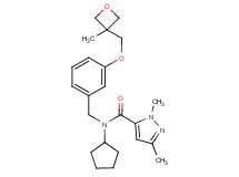 N-cyclopentyl-1,3-dimethyl-N-{3-[(3-methyl-3-oxetanyl)methoxy]benzyl}-1H-pyrazole-5-carboxamide