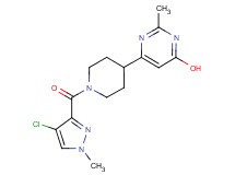6-{1-[(4-chloro-1-methyl-1H-pyrazol-3-yl)carbonyl]-4-piperidinyl}-2-methyl-4-pyrimidinol