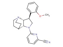 6-[(2R*,3S*,6R*)-3-(2-methoxyphenyl)-1,5-diazatricyclo[5.2.2.0~2,6~]undec-5-yl]-2-pyridinecarbonitrile