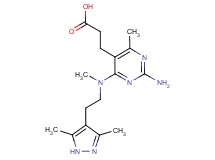 3-{2-amino-4-[[2-(3,5-dimethyl-1H-pyrazol-4-yl)ethyl](methyl)amino]-6-methylpyrimidin-5-yl}propanoic acid