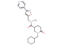 1-(cyclohexylmethyl)-N-methyl-6-oxo-N-{[3-(4-pyridinyl)-5-isoxazolyl]methyl}-3-piperidinecarboxamide