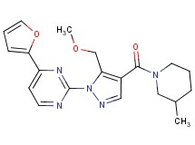 4-(2-furyl)-2-{5-(methoxymethyl)-4-[(3-methyl-1-piperidinyl)carbonyl]-1H-pyrazol-1-yl}pyrimidine
