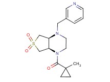(4aS*,7aR*)-1-[(1-methylcyclopropyl)carbonyl]-4-(3-pyridinylmethyl)octahydrothieno[3,4-b]pyrazine 6,6-dioxide