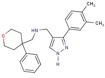 1-[3-(3,4-dimethylphenyl)-1H-pyrazol-4-yl]-N-[(4-phenyltetrahydro-2H-pyran-4-yl)methyl]methanamine