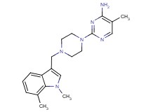 2-{4-[(1,7-dimethyl-1H-indol-3-yl)methyl]piperazin-1-yl}-5-methylpyrimidin-4-amine
