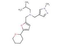 2-methyl-N-[(1-methyl-1H-pyrazol-4-yl)methyl]-N-{[5-(tetrahydro-2H-pyran-2-yl)-2-furyl]methyl}propan-1-amine