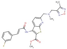 methyl 3-{[(2E)-3-(3-fluorophenyl)-2-propenoyl]amino}-6-({methyl[(4-methyl-1,2,5-oxadiazol-3-yl)methyl]amino}methyl)thieno[2,3-b]pyridine-2-carboxylate