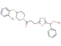 1-(3-{5-[methoxy(phenyl)methyl]-1,3,4-oxadiazol-2-yl}propanoyl)-4-[(2-methylphenyl)thio]piperidine