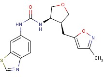 N-1,3-benzothiazol-6-yl-N'-{(3R*,4S*)-4-[(3-methylisoxazol-5-yl)methyl]tetrahydrofuran-3-yl}urea