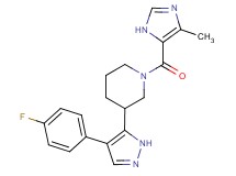 3-[4-(4-fluorophenyl)-1H-pyrazol-5-yl]-1-[(4-methyl-1H-imidazol-5-yl)carbonyl]piperidine