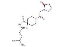 2-(3-methylbutyl)-8-[(2-oxopyrrolidin-1-yl)acetyl]-1,3,8-triazaspiro[4.5]dec-1-en-4-one