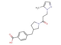 4-({1-[3-(5-methyl-1H-pyrazol-1-yl)propanoyl]pyrrolidin-3-yl}methyl)benzoic acid