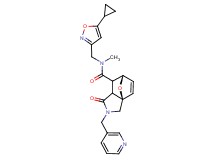 (3aR*,6S*)-N-[(5-cyclopropylisoxazol-3-yl)methyl]-N-methyl-1-oxo-2-(pyridin-3-ylmethyl)-1,2,3,6,7,7a-hexahydro-3a,6-epoxyisoindole-7-carboxamide