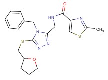 N-({4-benzyl-5-[(tetrahydro-2-furanylmethyl)thio]-4H-1,2,4-triazol-3-yl}methyl)-2-methyl-1,3-thiazole-4-carboxamide