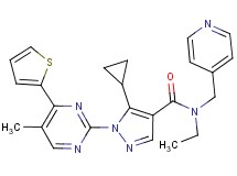 5-cyclopropyl-N-ethyl-1-[5-methyl-4-(2-thienyl)-2-pyrimidinyl]-N-(4-pyridinylmethyl)-1H-pyrazole-4-carboxamide
