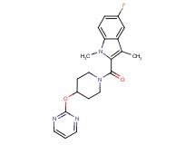 5-fluoro-1,3-dimethyl-2-{[4-(pyrimidin-2-yloxy)piperidin-1-yl]carbonyl}-1H-indole