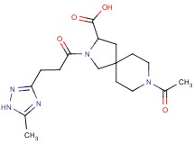 8-acetyl-2-[3-(5-methyl-1H-1,2,4-triazol-3-yl)propanoyl]-2,8-diazaspiro[4.5]decane-3-carboxylic acid