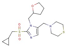 4-{[2-[(cyclopropylmethyl)sulfonyl]-1-(tetrahydro-2-furanylmethyl)-1H-imidazol-5-yl]methyl}thiomorpholine