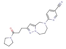 6-[2-[3-oxo-3-(1-pyrrolidinyl)propyl]-7,8-dihydro-4H-pyrazolo[1,5-a][1,4]diazepin-5(6H)-yl]nicotinonitrile