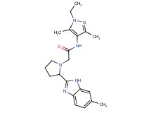 N-(1-ethyl-3,5-dimethyl-1H-pyrazol-4-yl)-2-[2-(6-methyl-1H-benzimidazol-2-yl)pyrrolidin-1-yl]acetamide