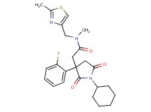 2-[1-cyclohexyl-3-(2-fluorophenyl)-2,5-dioxo-3-pyrrolidinyl]-N-methyl-N-[(2-methyl-1,3-thiazol-4-yl)methyl]acetamide