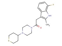7-fluoro-2-methyl-3-{2-oxo-2-[4-(tetrahydro-2H-thiopyran-4-yl)-1-piperazinyl]ethyl}-1H-indole