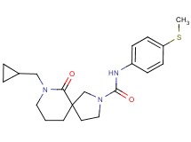 7-(cyclopropylmethyl)-N-[4-(methylthio)phenyl]-6-oxo-2,7-diazaspiro[4.5]decane-2-carboxamide