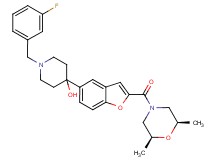 4-(2-{[(2R*,6S*)-2,6-dimethyl-4-morpholinyl]carbonyl}-1-benzofuran-5-yl)-1-(3-fluorobenzyl)-4-piperidinol