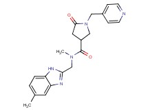 N-methyl-N-[(5-methyl-1H-benzimidazol-2-yl)methyl]-5-oxo-1-(4-pyridinylmethyl)-3-pyrrolidinecarboxamide