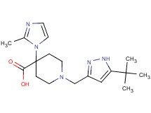 1-[(5-tert-butyl-1H-pyrazol-3-yl)methyl]-4-(2-methyl-1H-imidazol-1-yl)piperidine-4-carboxylic acid