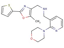 1-[5-methyl-2-(2-thienyl)-1,3-oxazol-4-yl]-N-{[2-(4-morpholinyl)-3-pyridinyl]methyl}methanamine