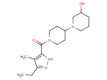 1'-[(3-ethyl-4-methyl-1H-pyrazol-5-yl)carbonyl]-1,4'-bipiperidin-3-ol