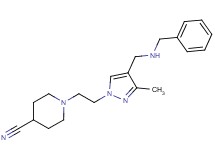 1-(2-{4-[(benzylamino)methyl]-3-methyl-1H-pyrazol-1-yl}ethyl)piperidine-4-carbonitrile