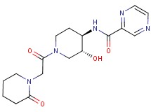 N-{(3R*,4R*)-3-hydroxy-1-[(2-oxopiperidin-1-yl)acetyl]piperidin-4-yl}pyrazine-2-carboxamide
