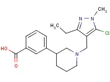 3-{1-[(5-chloro-3-ethyl-1-methyl-1H-pyrazol-4-yl)methyl]piperidin-3-yl}benzoic acid