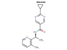 2-cyclopropyl-N-[(1S)-1-(3-methylpyridin-2-yl)ethyl]pyrimidine-5-carboxamide