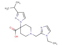 1-[(1-ethyl-1H-imidazol-2-yl)methyl]-4-(3-isopropyl-1H-pyrazol-1-yl)piperidine-4-carboxylic acid