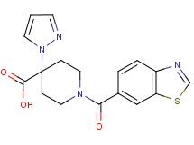 1-(1,3-benzothiazol-6-ylcarbonyl)-4-(1H-pyrazol-1-yl)piperidine-4-carboxylic acid